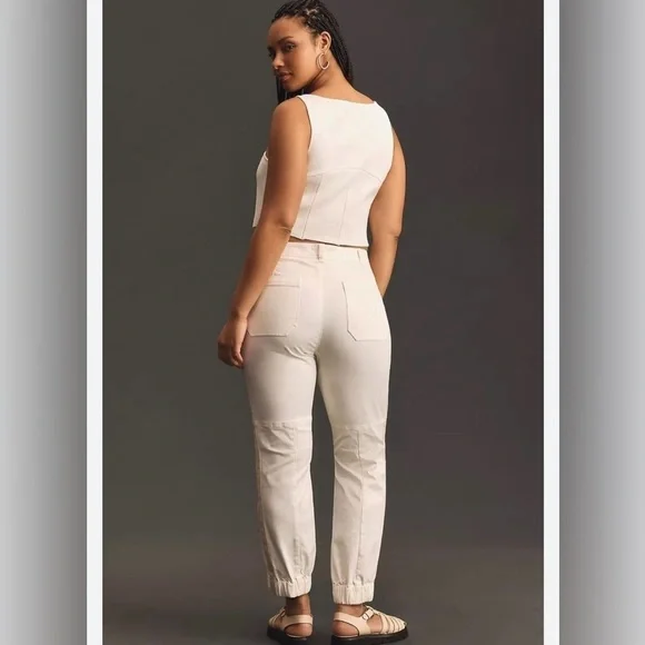 ANTHROPOLOGIE Tencel Blend Contemporary Mid-Rise Richie Slim Jogger Pants Sz 8